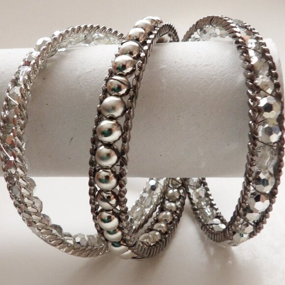 Cookie Lee Set of 3 Stackable Bangle Bracelets NWT Size M/L - Picture 7 of 9